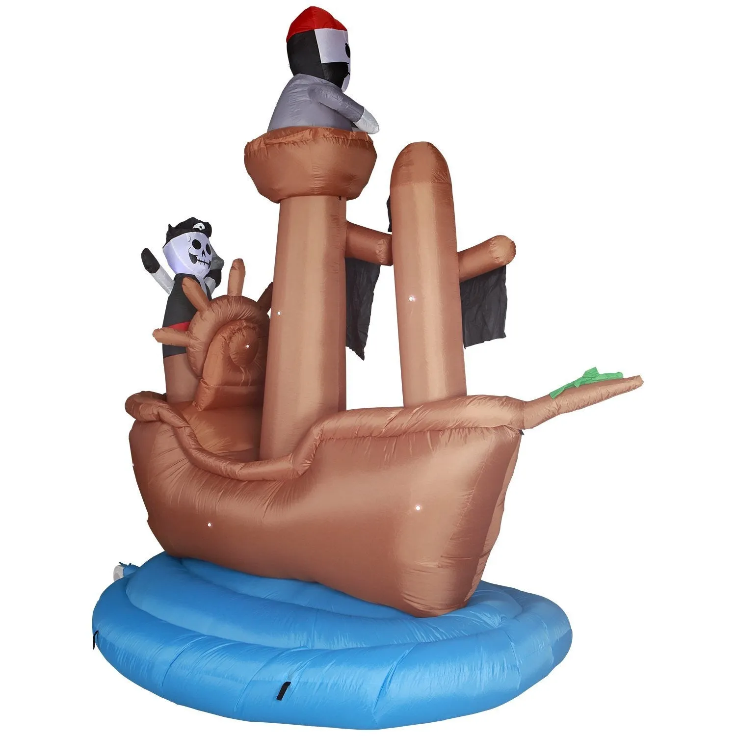 10 ft Wide Haunted Pirate Ship Halloween Inflatable