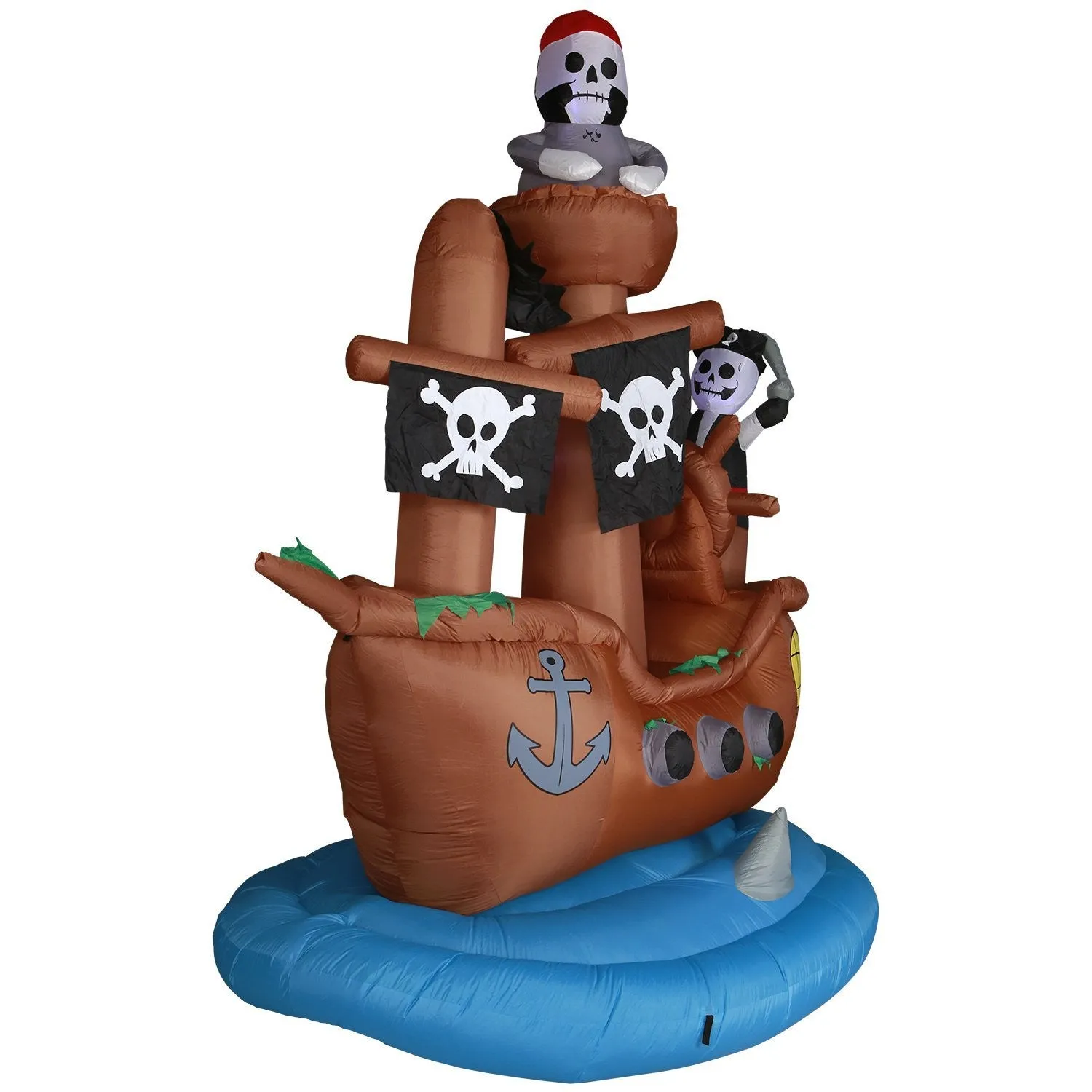 10 ft Wide Haunted Pirate Ship Halloween Inflatable