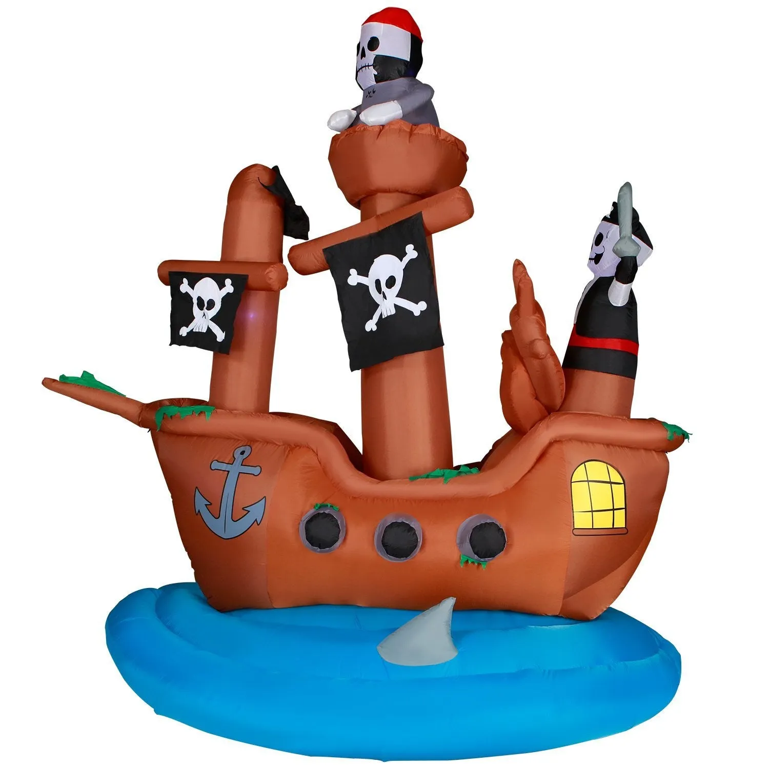 10 ft Wide Haunted Pirate Ship Halloween Inflatable
