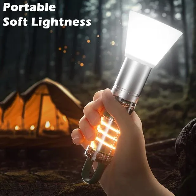 100000 Lumens P70/CT10 White Laser Zoomable Torch Campsite Lamp with Breathing Atmosphere Light Rechargeable Portable Work Lamp for Camping Waterproof