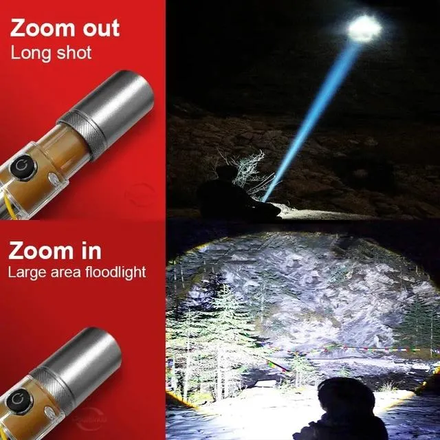 100000 Lumens P70/CT10 White Laser Zoomable Torch Campsite Lamp with Breathing Atmosphere Light Rechargeable Portable Work Lamp for Camping Waterproof