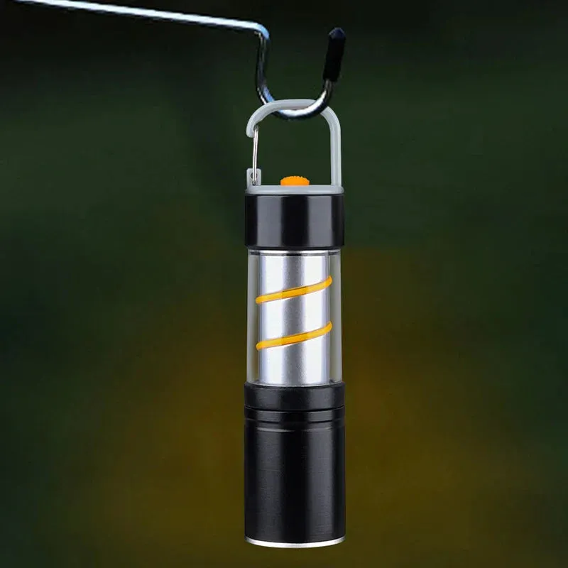 100000LM Mini GT10 Laser Telescopic Zoom Alloy LED Flashlight with 360¡ã Warm Light Camping Light USB Rechargeable Waterproof Tactical Emergency Flashlight