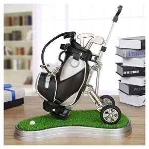 10L0L Golf Pens with Golf Bag Holder Novelty Gifts with 3 Pieces Aluminum Pen Office Desk Golf Bag Pencil Holder for Men Fathers Day Golf Souvenirs Unique Gifts For Golfer Fans Coworker s
