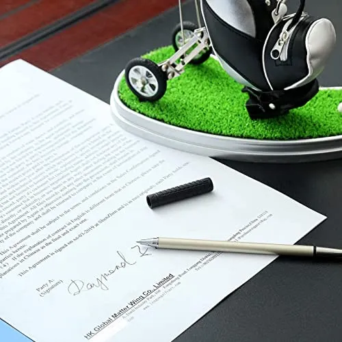 10L0L Golf Pens with Golf Bag Holder Novelty Gifts with 3 Pieces Aluminum Pen Office Desk Golf Bag Pencil Holder for Men Fathers Day Golf Souvenirs Unique Gifts For Golfer Fans Coworker s