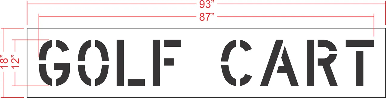 12" GOLF CART Stencil