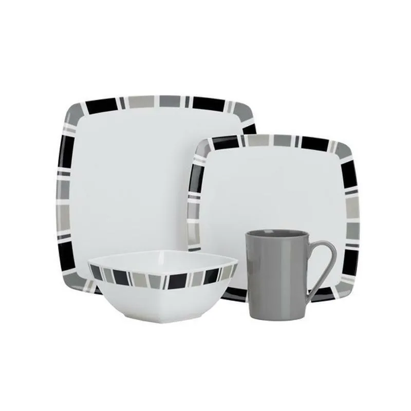 16Pc Dinner Set Plates Bowls Cups Bbq Camping Fishing Picnic Outdoor Dining Sets