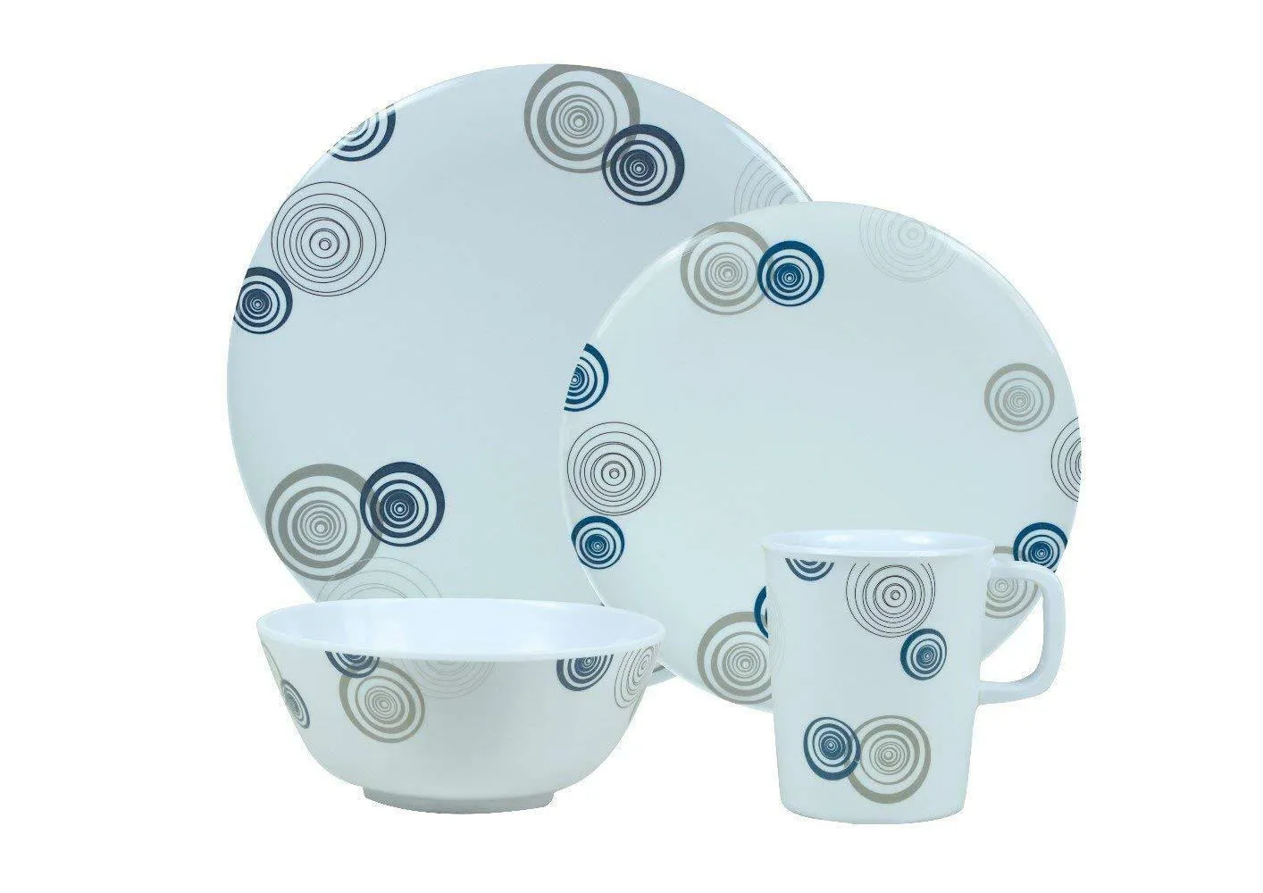 16Pc Dinner Set Plates Bowls Cups Bbq Camping Fishing Picnic Outdoor Dining Sets