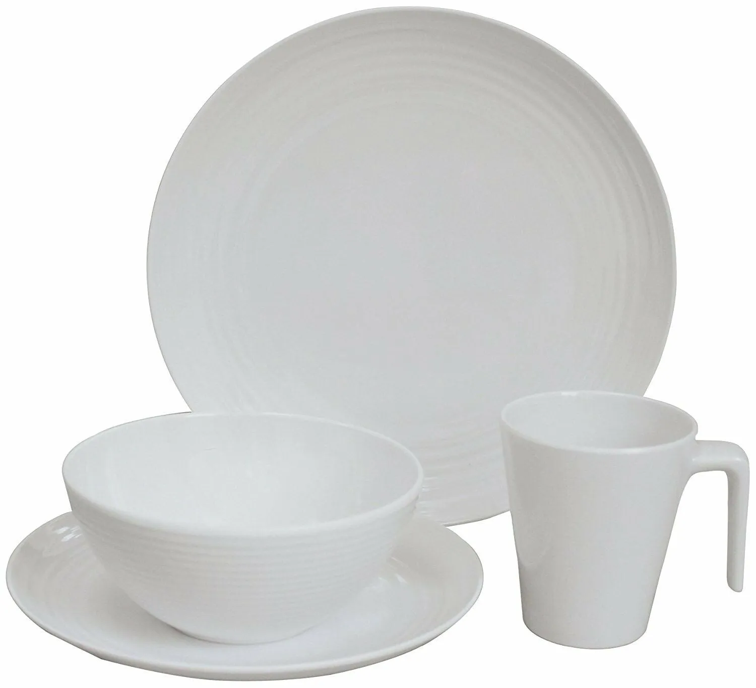 16Pc Dinner Set Plates Bowls Cups Bbq Camping Fishing Picnic Outdoor Dining Sets