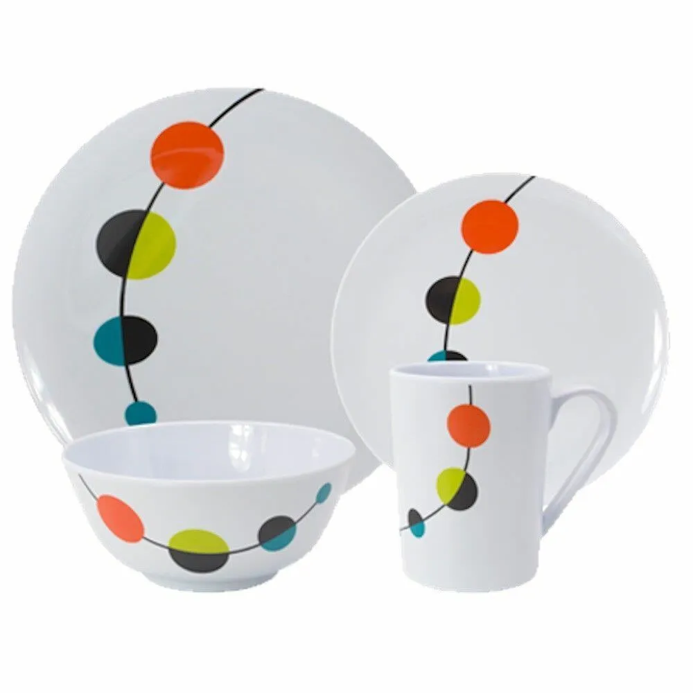 16Pc Dinner Set Plates Bowls Cups Bbq Camping Fishing Picnic Outdoor Dining Sets