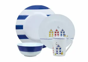 16Pc Dinner Set Plates Bowls Cups Bbq Camping Fishing Picnic Outdoor Dining Sets