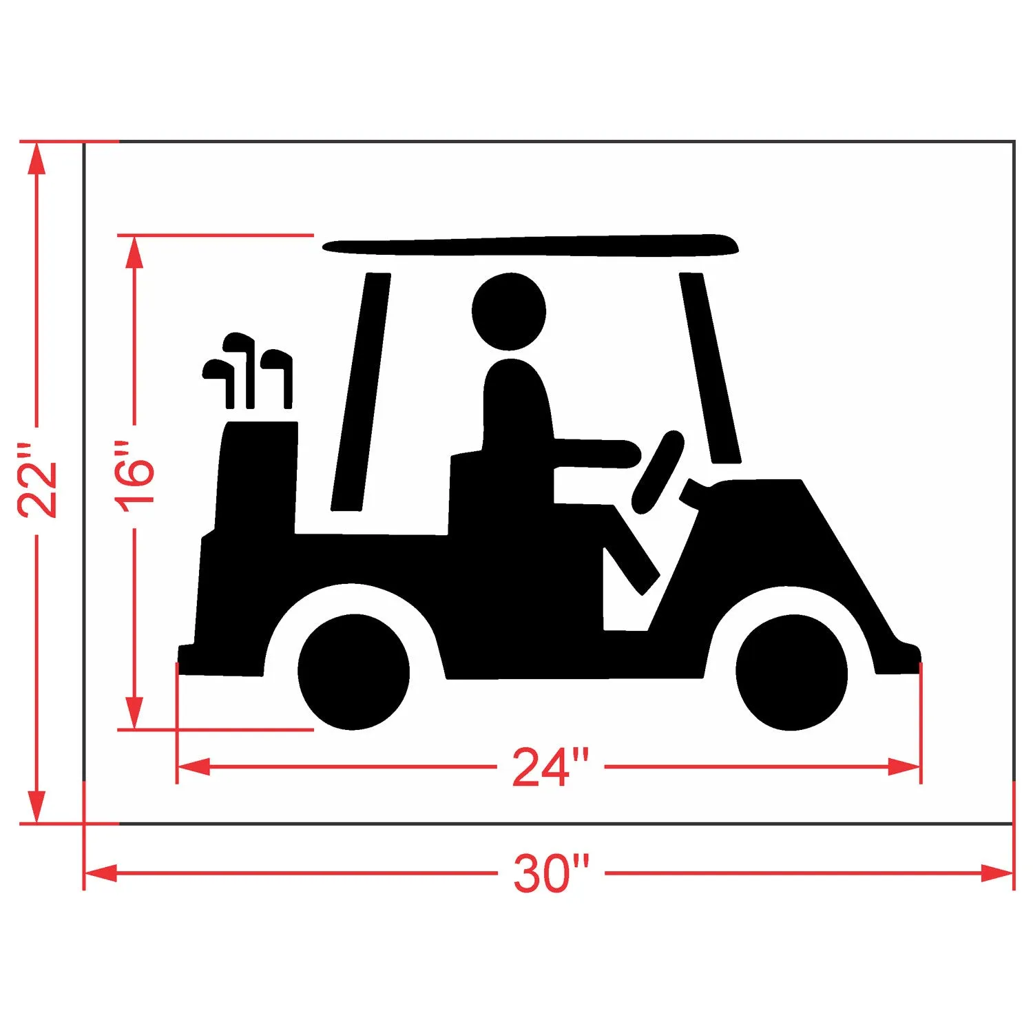 16" Golf Cart Stencil