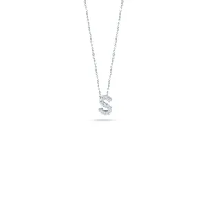 18K White Gold Roberto Coin Diamond Love Letter S Necklace