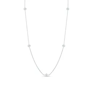 18K White Gold Roberto Coin Diamond Station Necklace