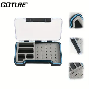 1pc Goture Waterproof Fly Fishing Box with Foam Insert - 4 Compartments for Freshwater and Saltwater Flies