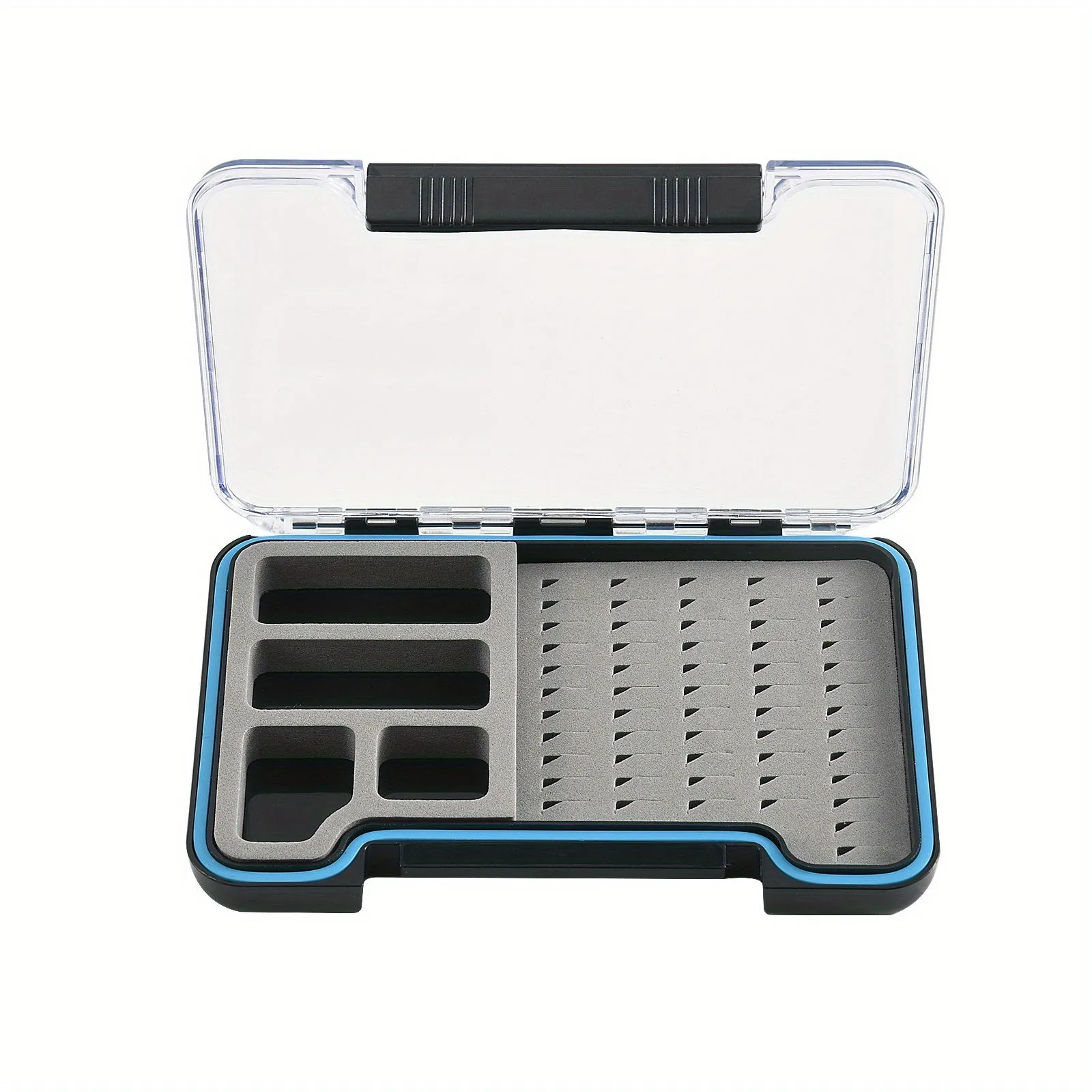 1pc Goture Waterproof Fly Fishing Box with Foam Insert - 4 Compartments for Freshwater and Saltwater Flies