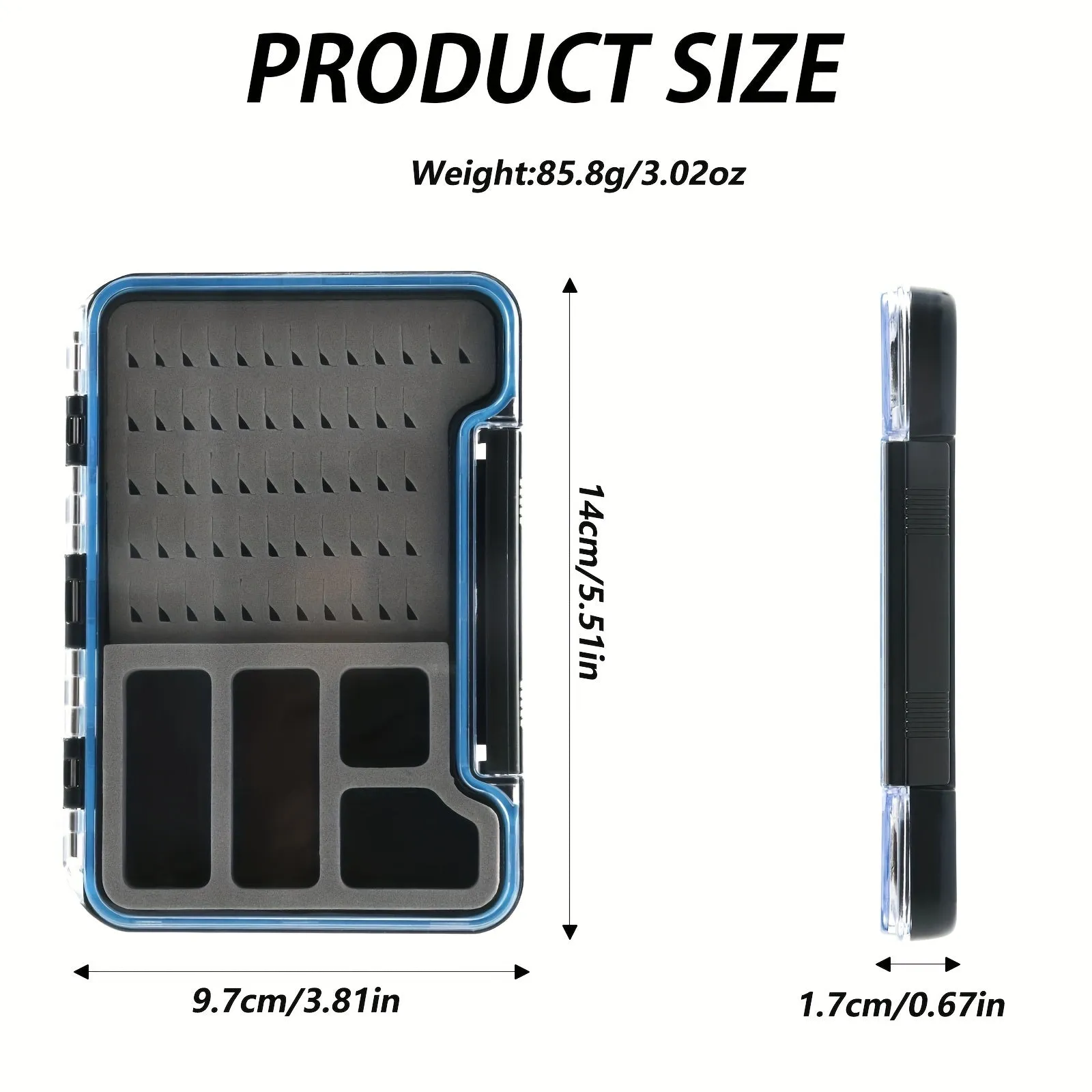 1pc Goture Waterproof Fly Fishing Box with Foam Insert - 4 Compartments for Freshwater and Saltwater Flies