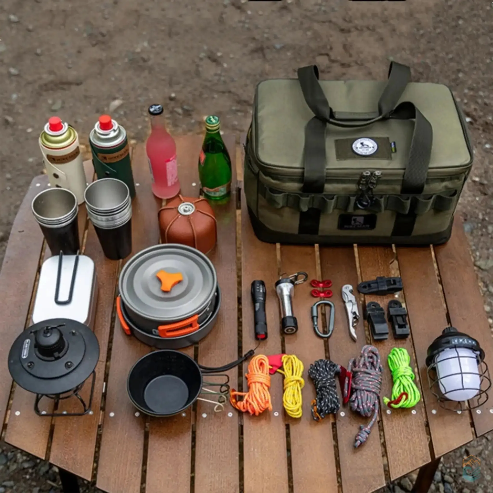 20L Large Capacity Camping Utility Bag with Oxford Cloth and Cookware Storage