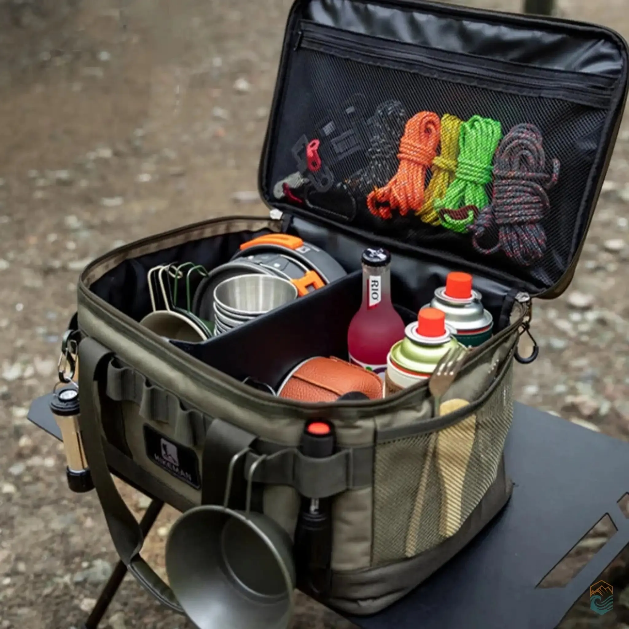 20L Large Capacity Camping Utility Bag with Oxford Cloth and Cookware Storage