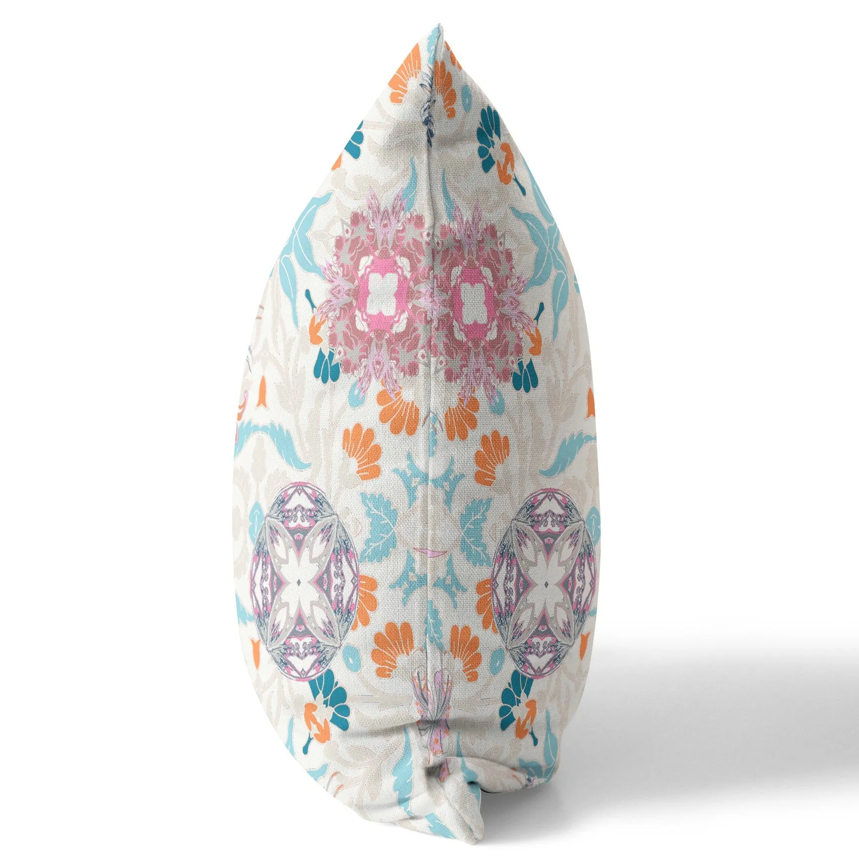 26" Blue Peacock Indoor Outdoor Zip Throw Pillow