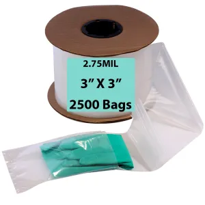3X3 Inches Kwik-Fill® Pre-Opened Poly Bags on Roll 2.75 Mil AutoBags 2500/RL