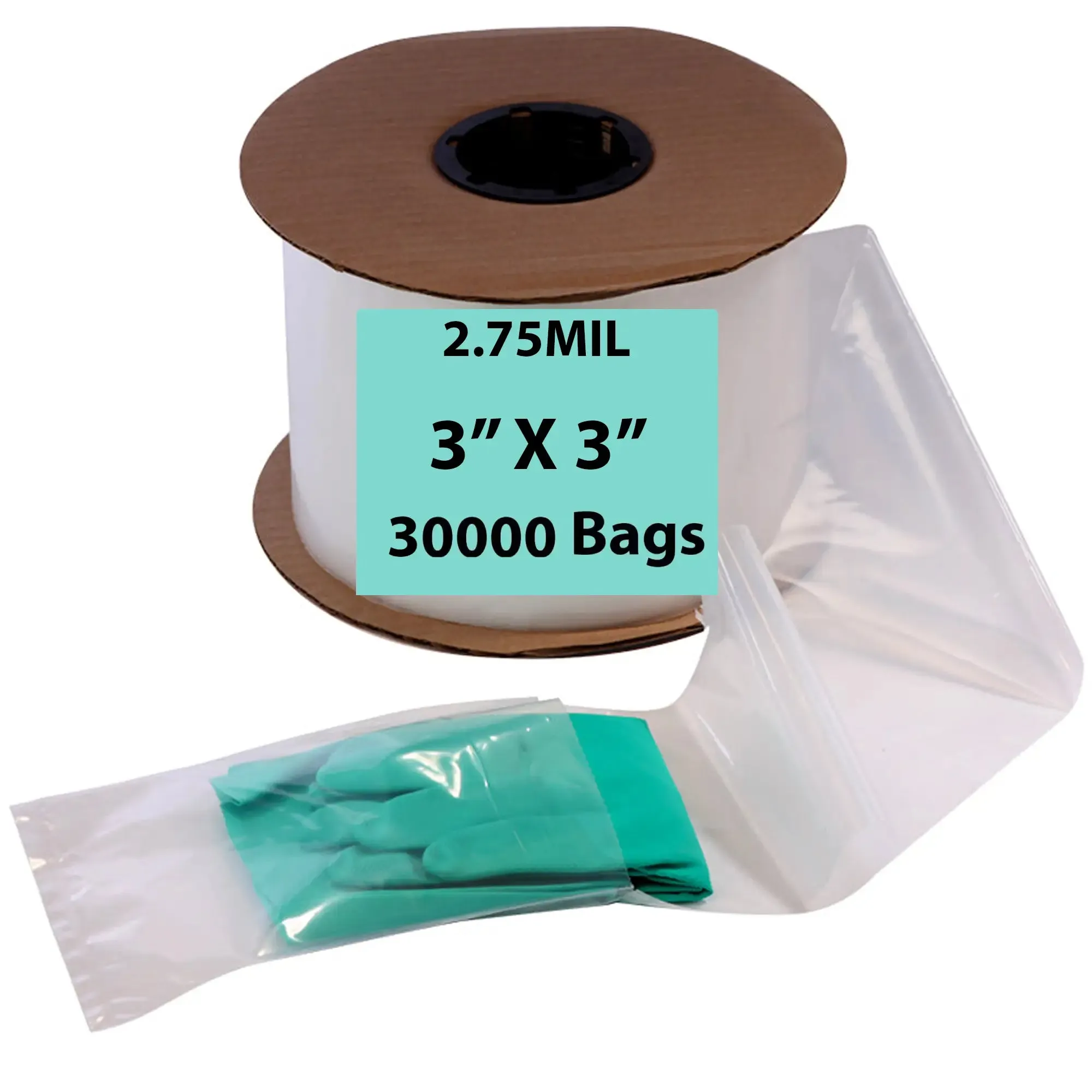 3X3 Inches Kwik-Fill® Pre-Opened Poly Bags on Roll 2.75 Mil AutoBags 2500/RL