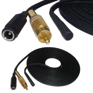 5 Metre Cable Length CCTV microphone with RCA Female Phono Audio Output & 2.1mm DC socket