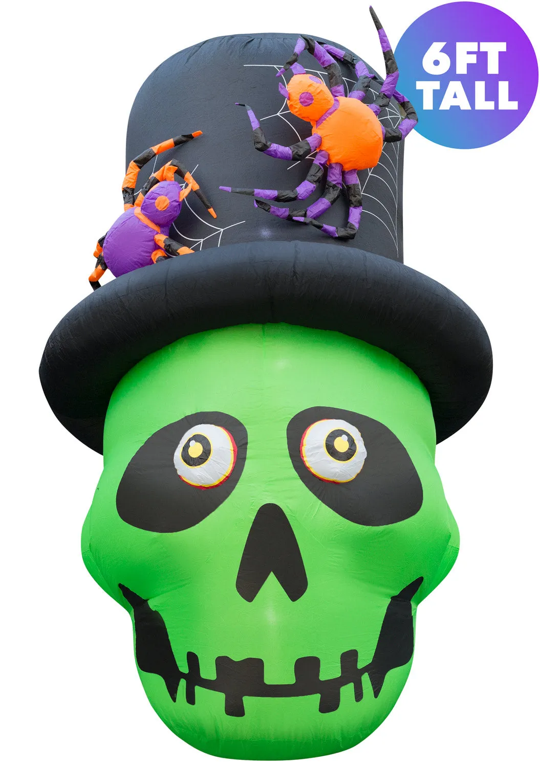 6 ft Inflatable Halloween Top Hat Skull Yard Decoration