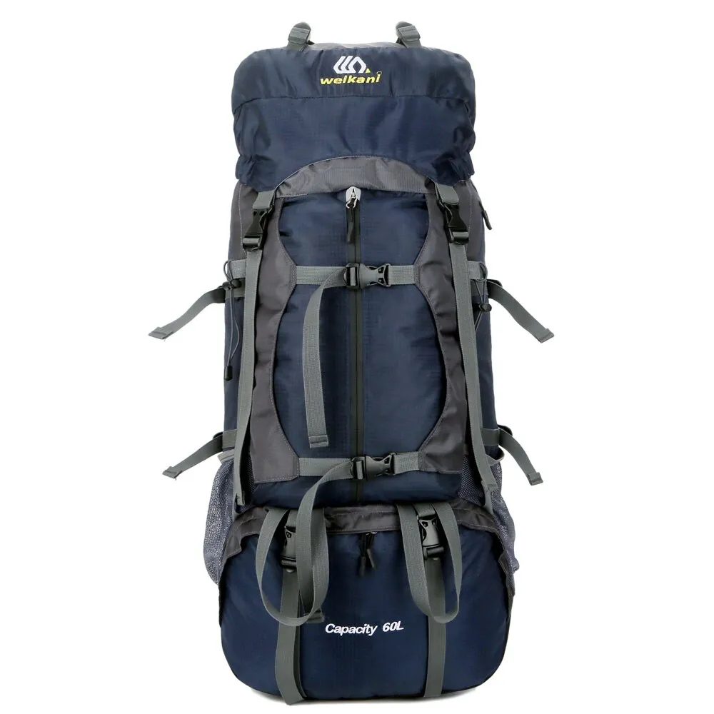 60L Outdoor Climbing Bag Backpack Camping Waterproof Hiking Molle Bag With Rain Cover