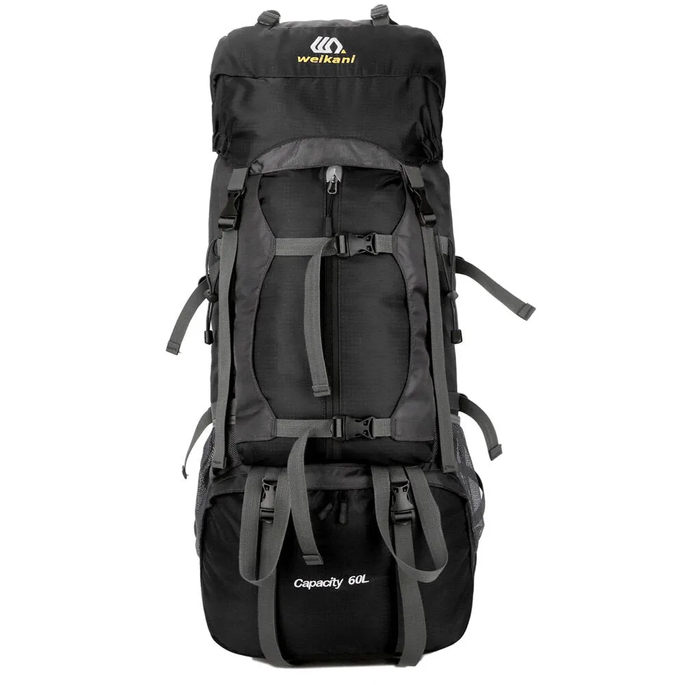60L Outdoor Climbing Bag Backpack Camping Waterproof Hiking Molle Bag With Rain Cover