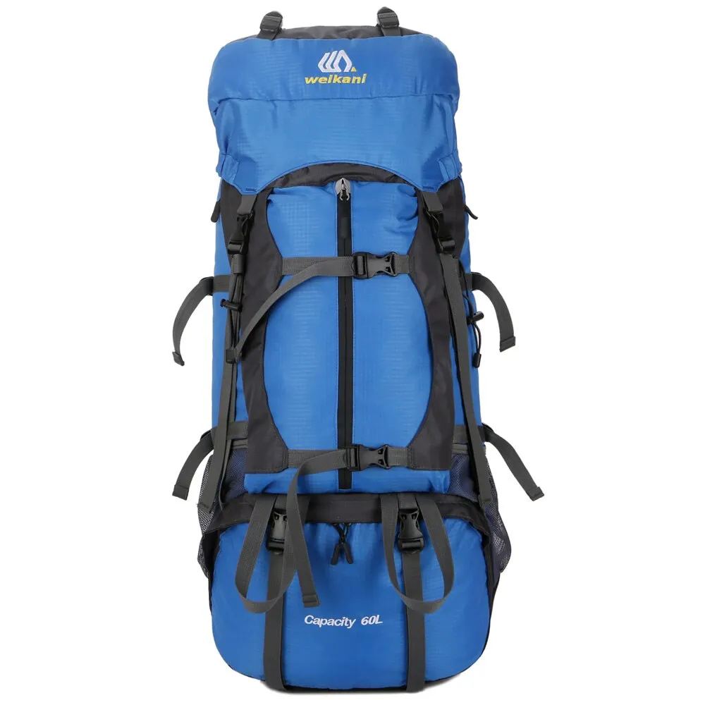 60L Outdoor Climbing Bag Backpack Camping Waterproof Hiking Molle Bag With Rain Cover