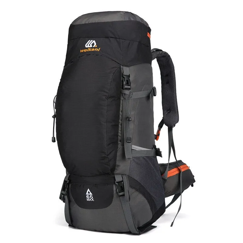 65L Outdoor Backpack for Travel Climbing Hiking Large Capacity Waterproof Camping Backpacks with Rain Cover