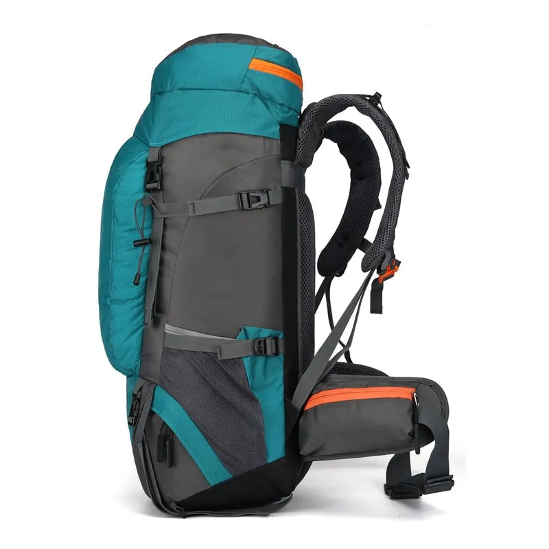 65L Outdoor Backpack for Travel Climbing Hiking Large Capacity Waterproof Camping Backpacks with Rain Cover
