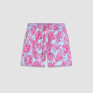 Adrian Leaf Print Swim Trunks
