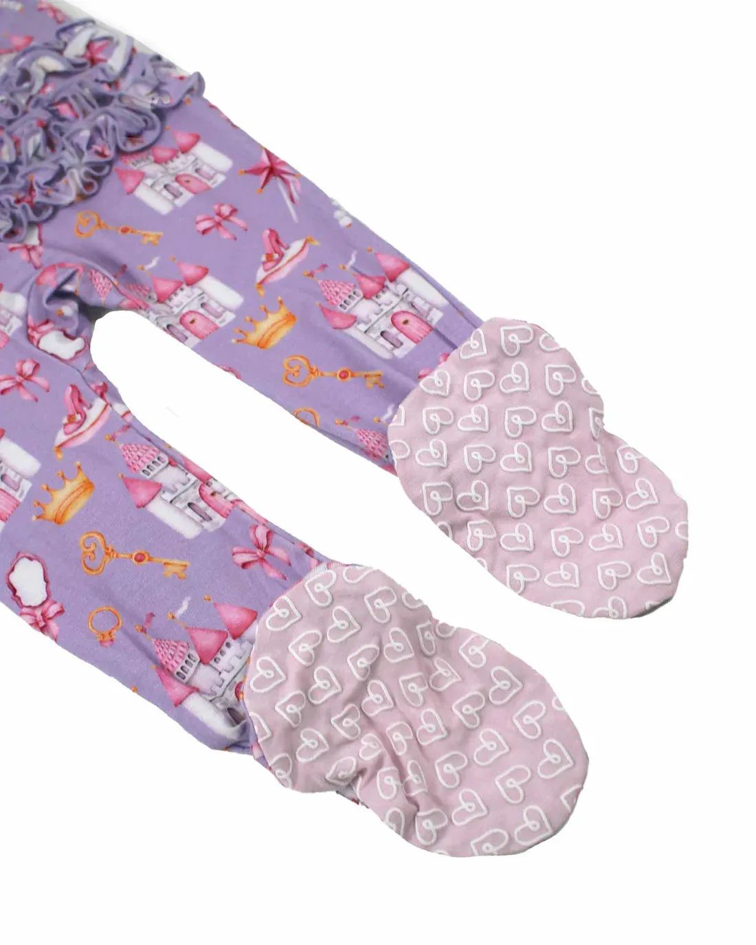 Amelia Princess Bamboo Ruffled Zippered Footie