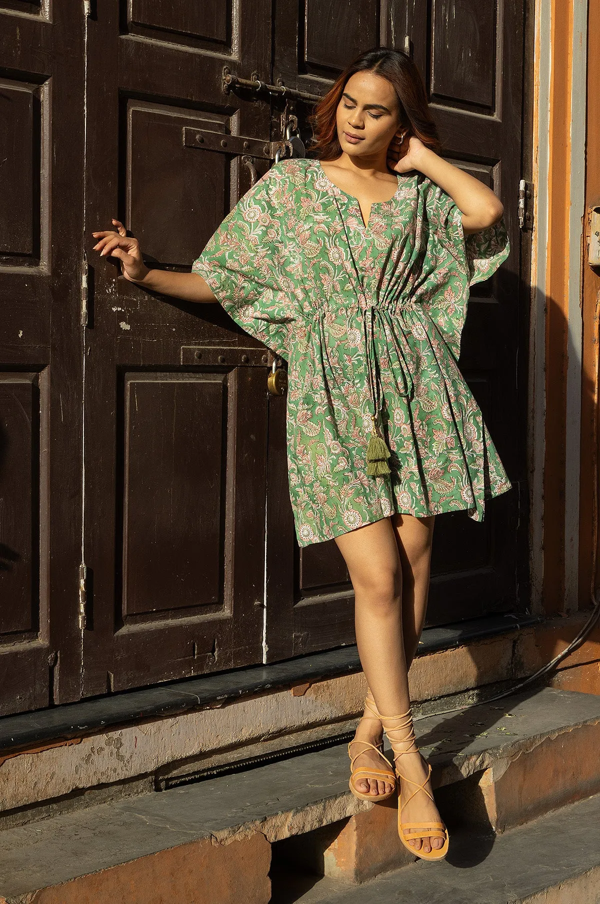 Amisha Short Kaftan | Moss