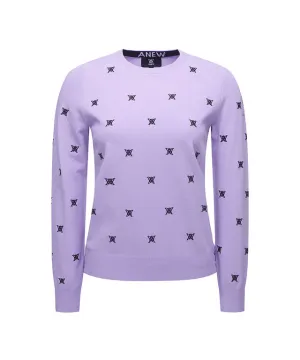 ANEW Golf: Women Monogram Logo Point Pullover Sweater - Lavender