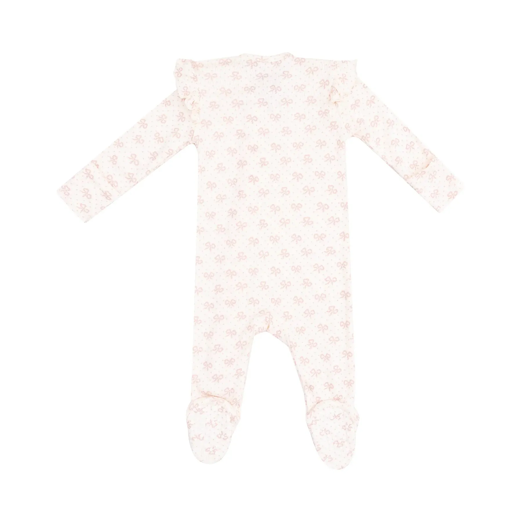 Angel Dear-  2 Way Ruffle Sleeve Zipper Footie - Vintage Mini Bows