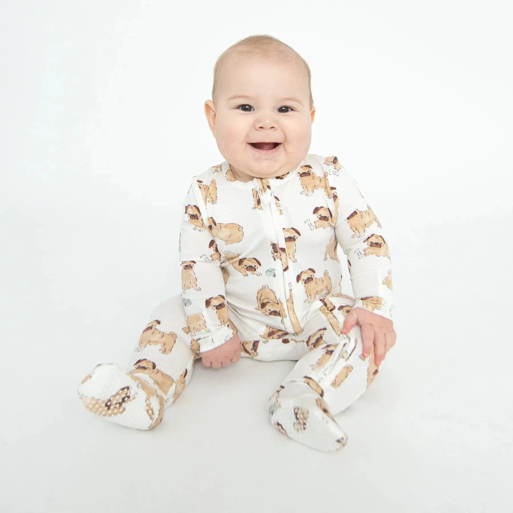 ANGEL DEAR- 2 WAY ZIPPER FOOTIE - PUGS