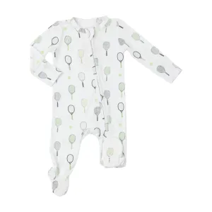 ANGEL DEAR- 2 WAY ZIPPER FOOTIE - TENNIS GREEN
