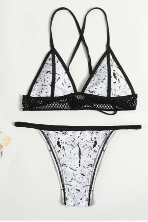 Ariel Dusty Mesh White Bikini Swimsuit