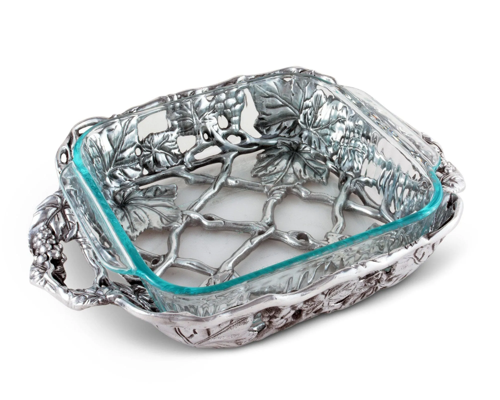 Arthur Court Grape Square Pyrex Holder 2qt