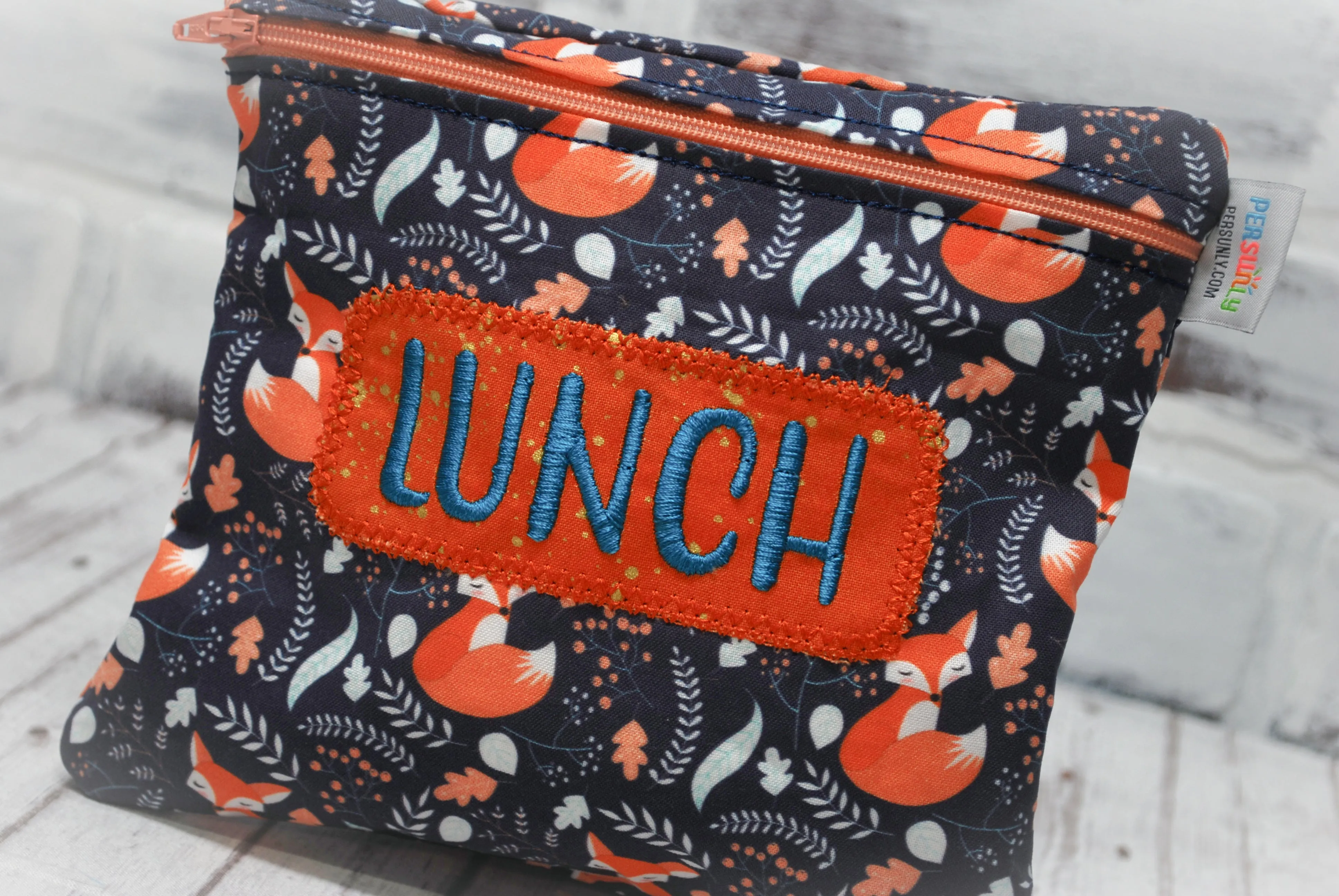 Autumn Fox Personalized Reusable Food Bag