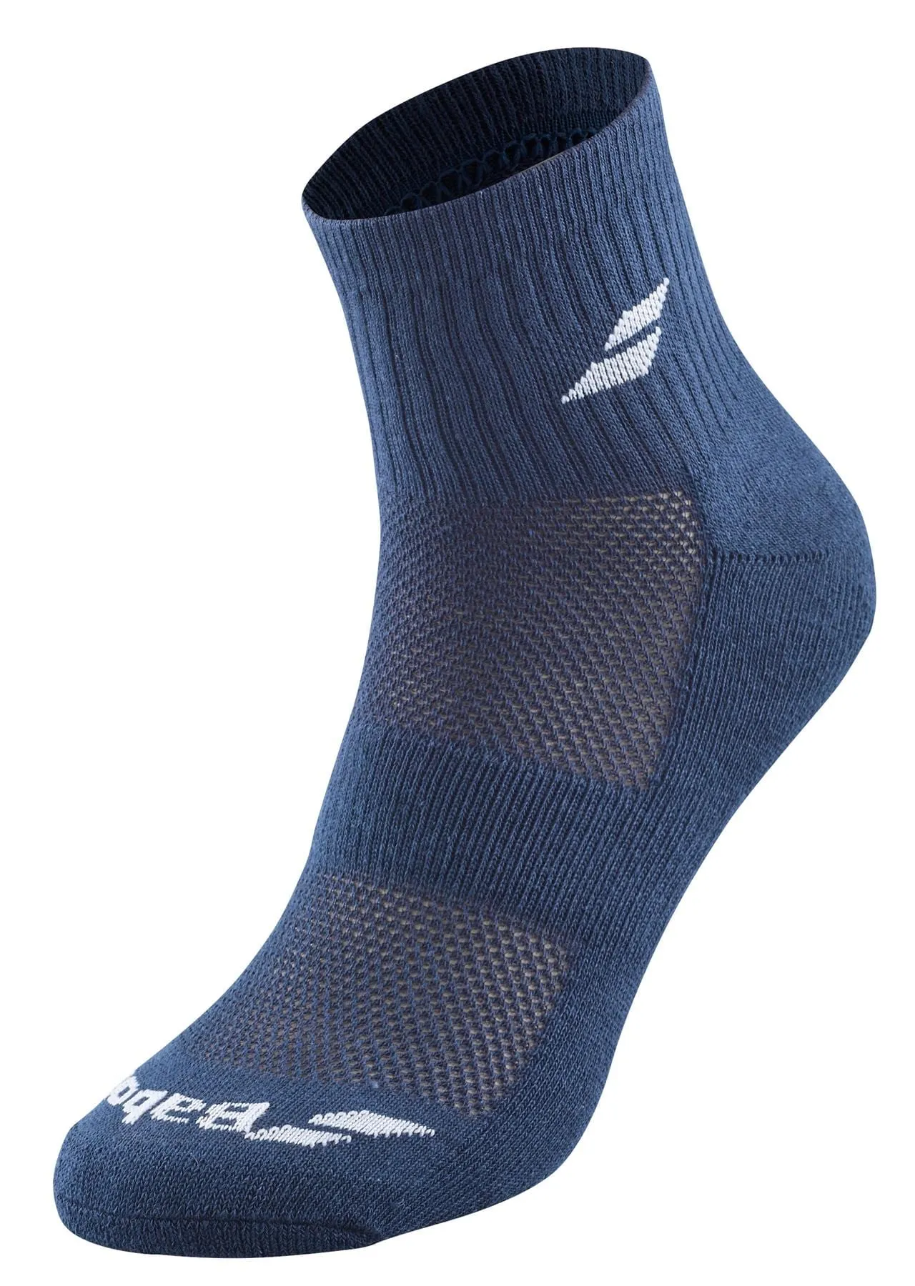 Babolat Quarter 3 Pack Badminton Socks - White / Blue / Grey