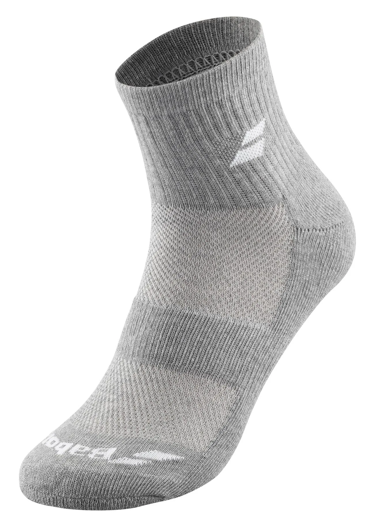 Babolat Quarter 3 Pack Badminton Socks - White / Blue / Grey
