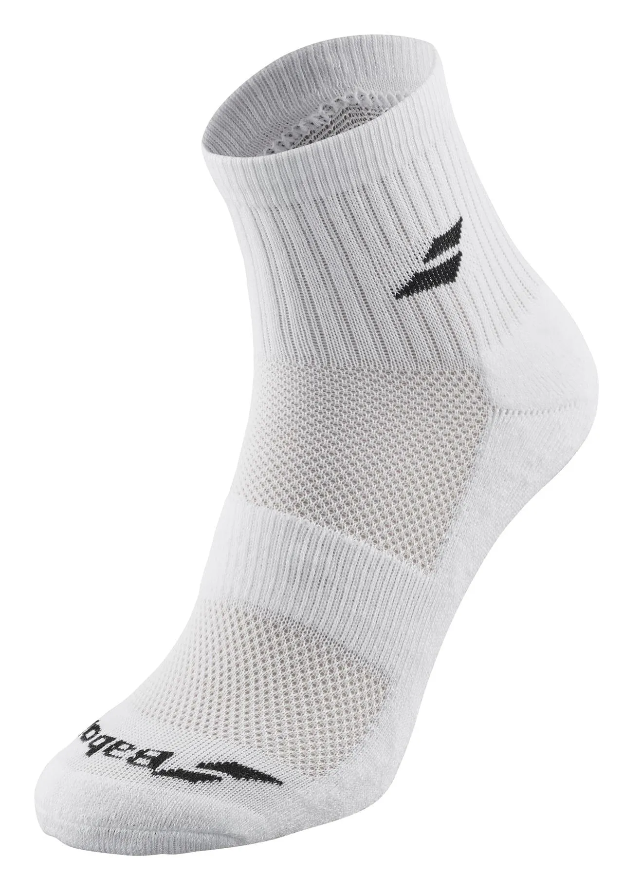 Babolat Quarter 3 Pack Badminton Socks - White / Blue / Grey