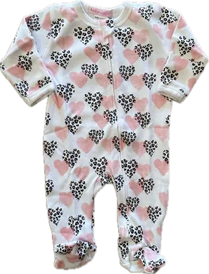Baby Steps- Leopard Hearts Footie