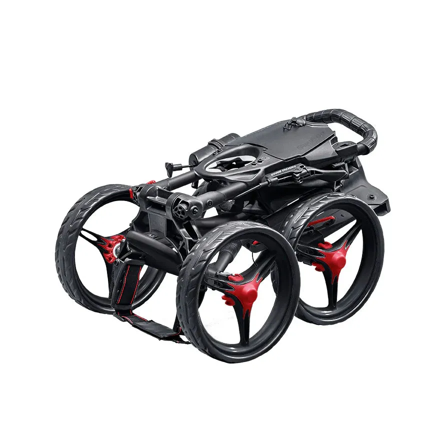 BagBoy Quad XL Golf Push Cart Matte Black/Red