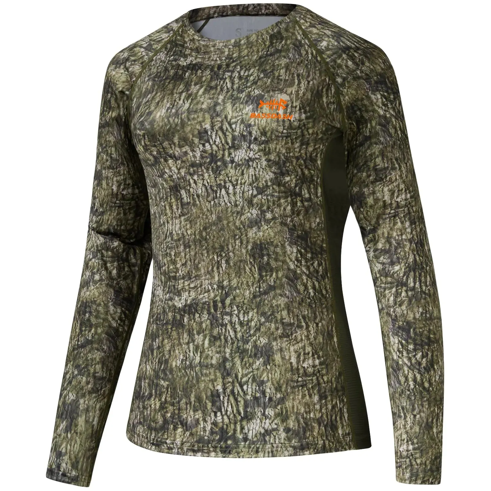 BASSDASH Women’s Camo Hunting Shirt Long Sleeve UPF 50  Sun Protection Performance Tee Fishing Hiking