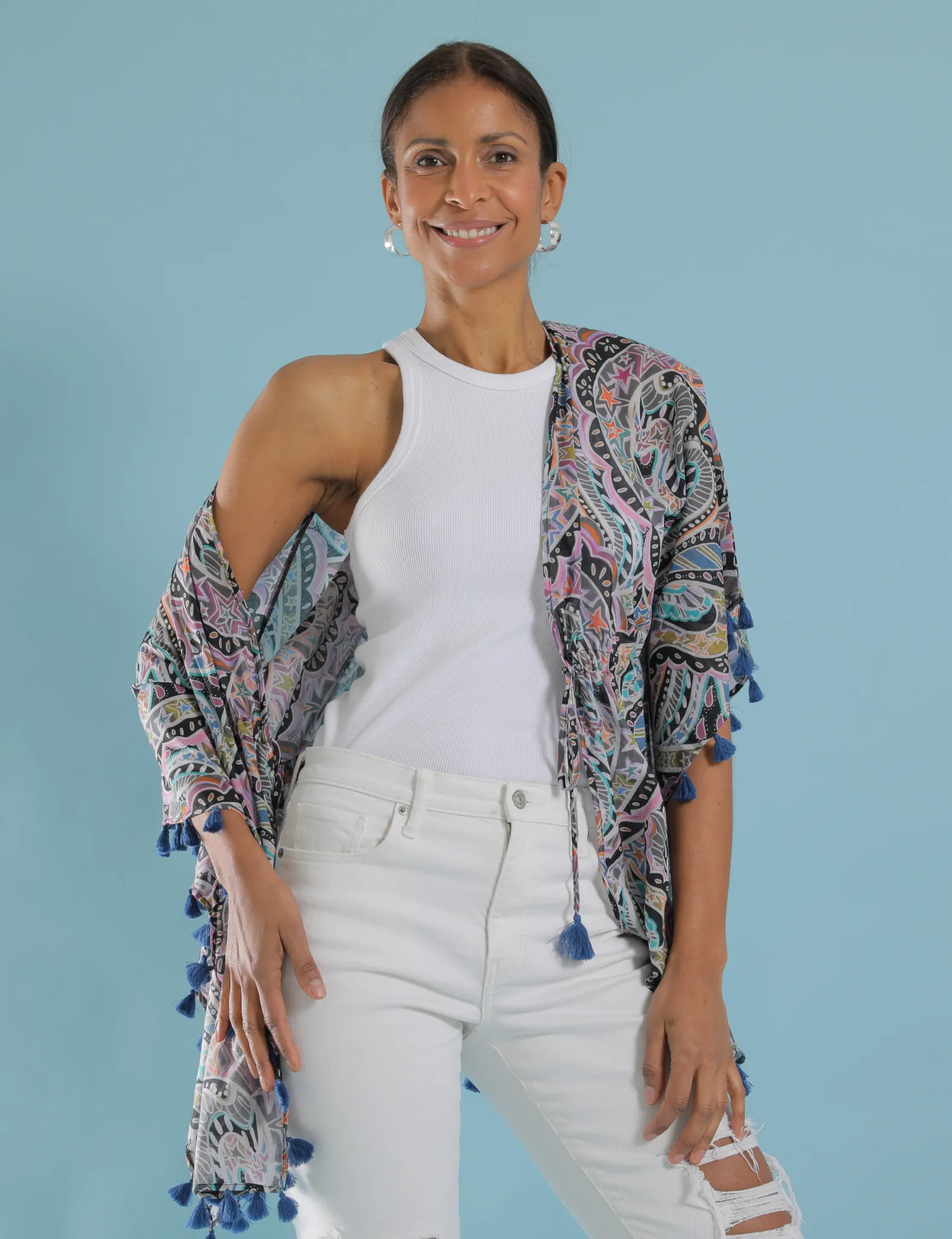 BEACH STARS DRAWSTRING CAFTAN