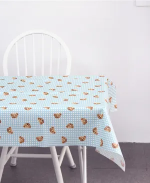 Bear Checkered Matte Laminated Cotton Waterproof Fabric - In Two Colors - Quality Korean Fabric by the yard / 54445